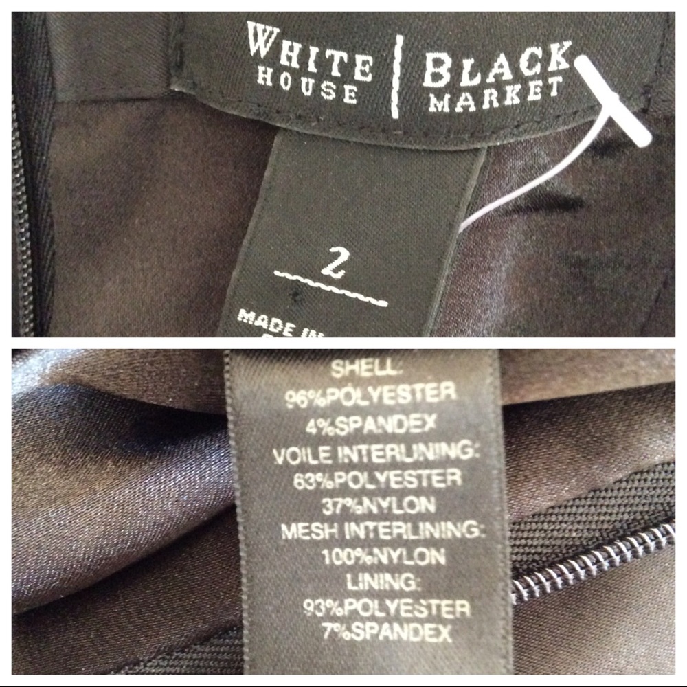 WHITE HOUSE BLACK MARKET BLACK SATIN COCKTAIL DRESS SIZE 2 NWT - Picture 7 of 9